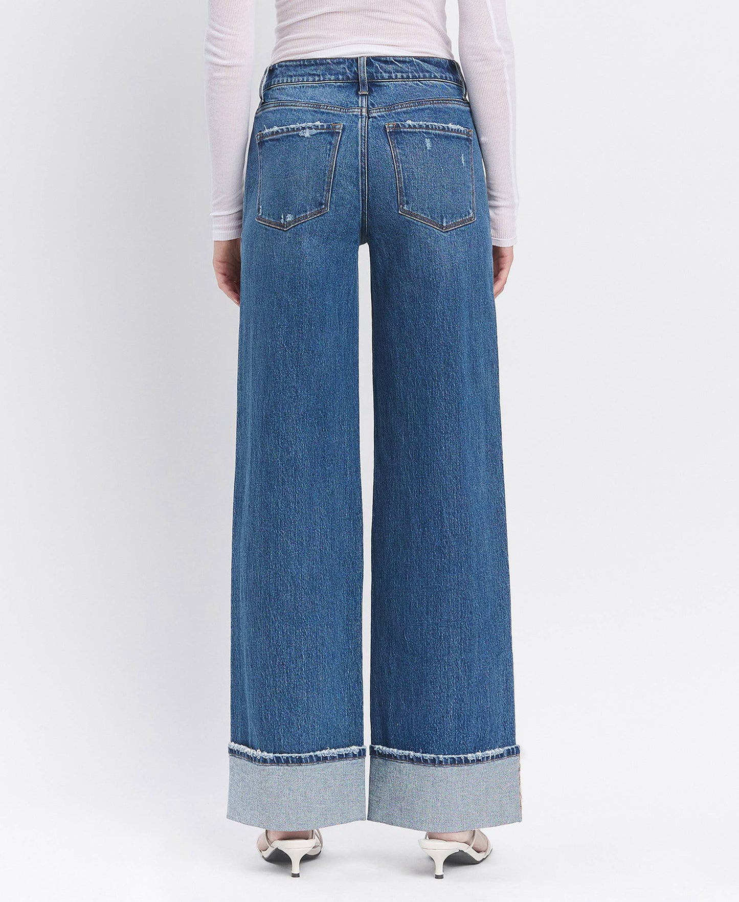 HIGH RISE WIDE CUFF JEANS
