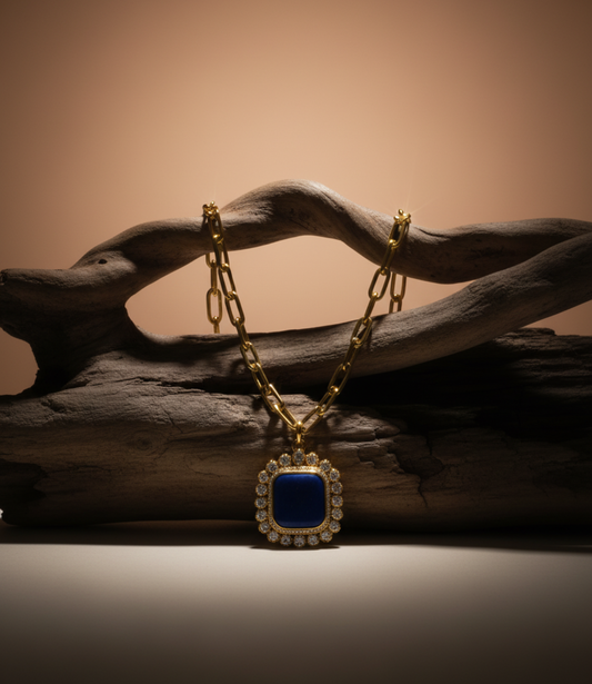 Gold Lapis Necklace