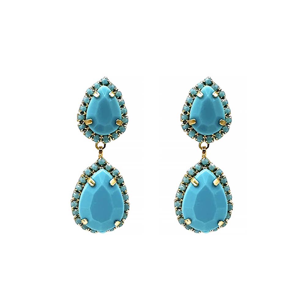 Louise Earrings: Hot Pink & Mint
