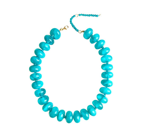 Teal Chunky Beaded Necklace