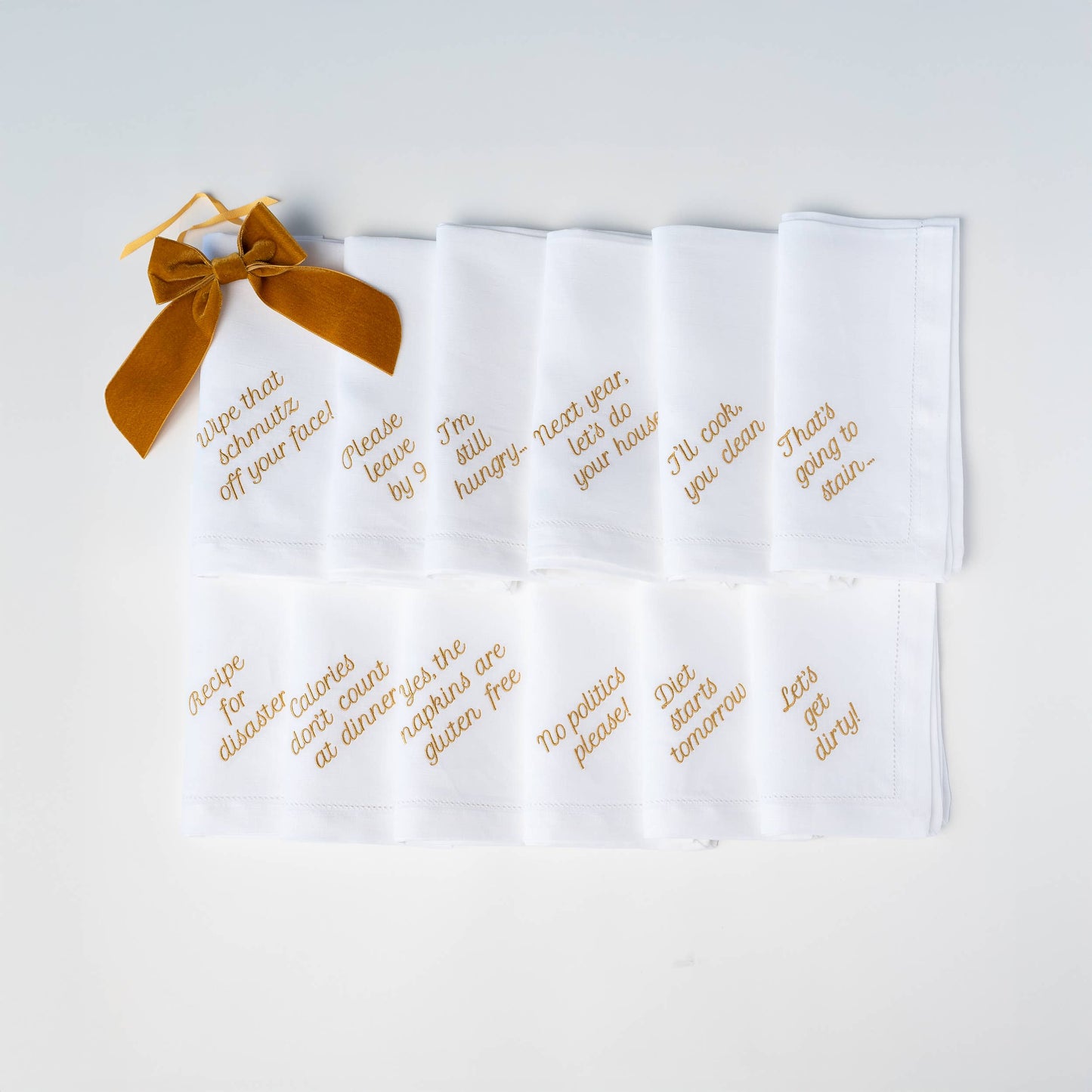 Mixed Messages Linen Dinner Napkins – Set of 12: Dusty Rose