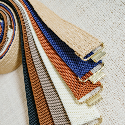 Dark Raffia Interchangeable Stretch Belt Band: Dark Raffia / L