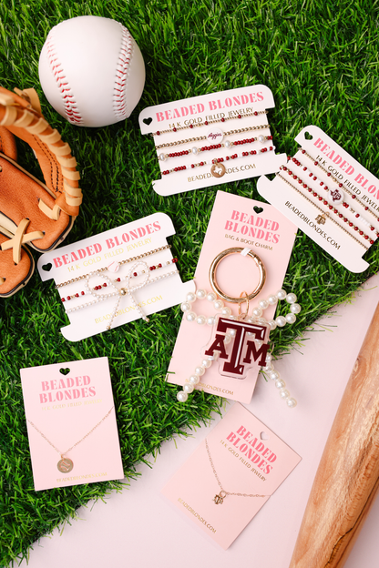 Texas A&M Logo Charm Bracelet on Gold