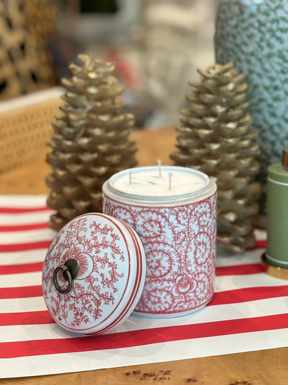 Red & White Jar Candle