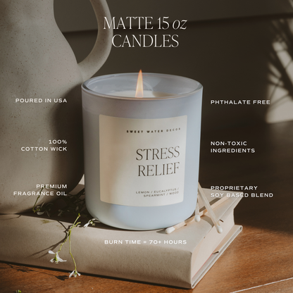 Coastal Lemon 15 oz Soy Candle, Matte Jar - Home Decor