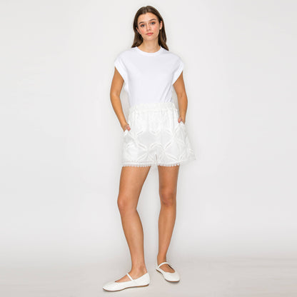 White Lace Shorts