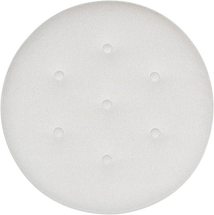 Yolanda 24" Round Upholstered Accent Ottoman: Alabaster Off White