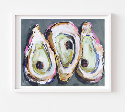 "Oysters on Blue": Print  30" x 40"