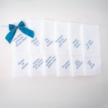 Mixed Messages Linen Dinner Napkins – Set of 12: Dusty Rose