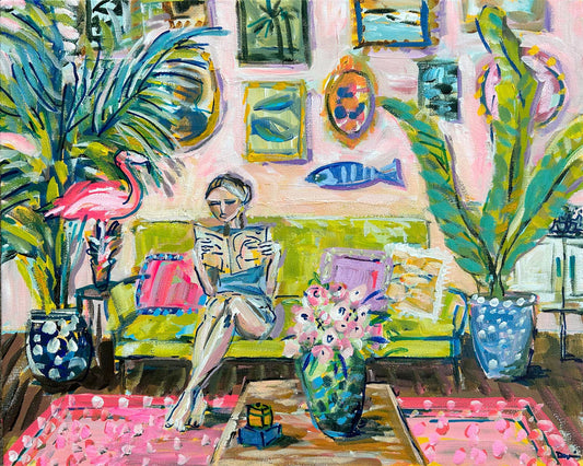 "The Reading Room" in Acrylic Floating Frame 16x20"