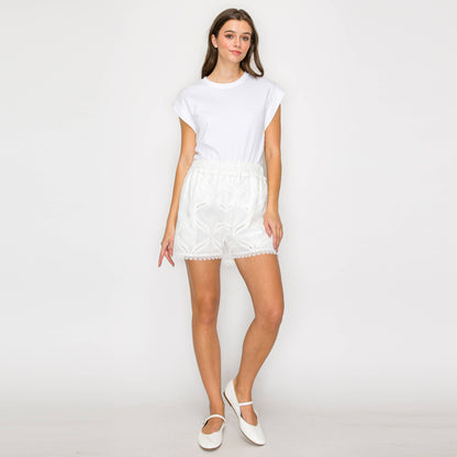 White Lace Shorts
