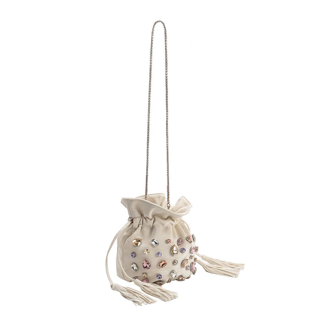 Starla Ivory Jeweled Purse