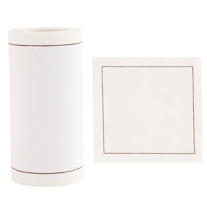 Solid White Cocktail Napkin Roll