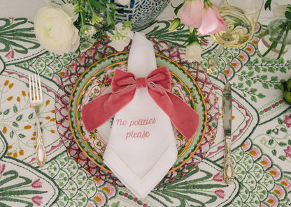 Mixed Messages Linen Dinner Napkins – Set of 12: Dusty Rose
