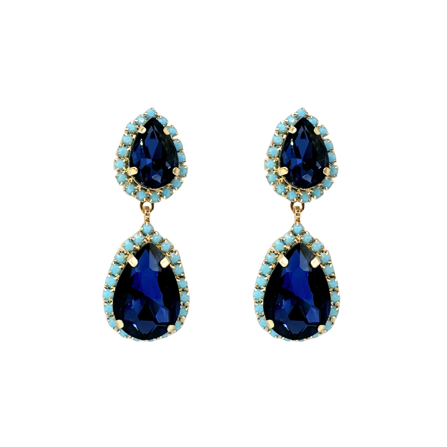 Louise Earrings: Hot Pink & Mint
