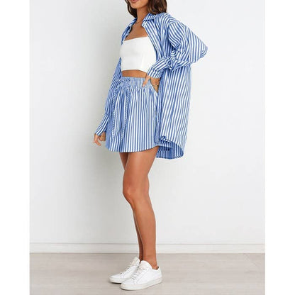 Blue & White Striped Set