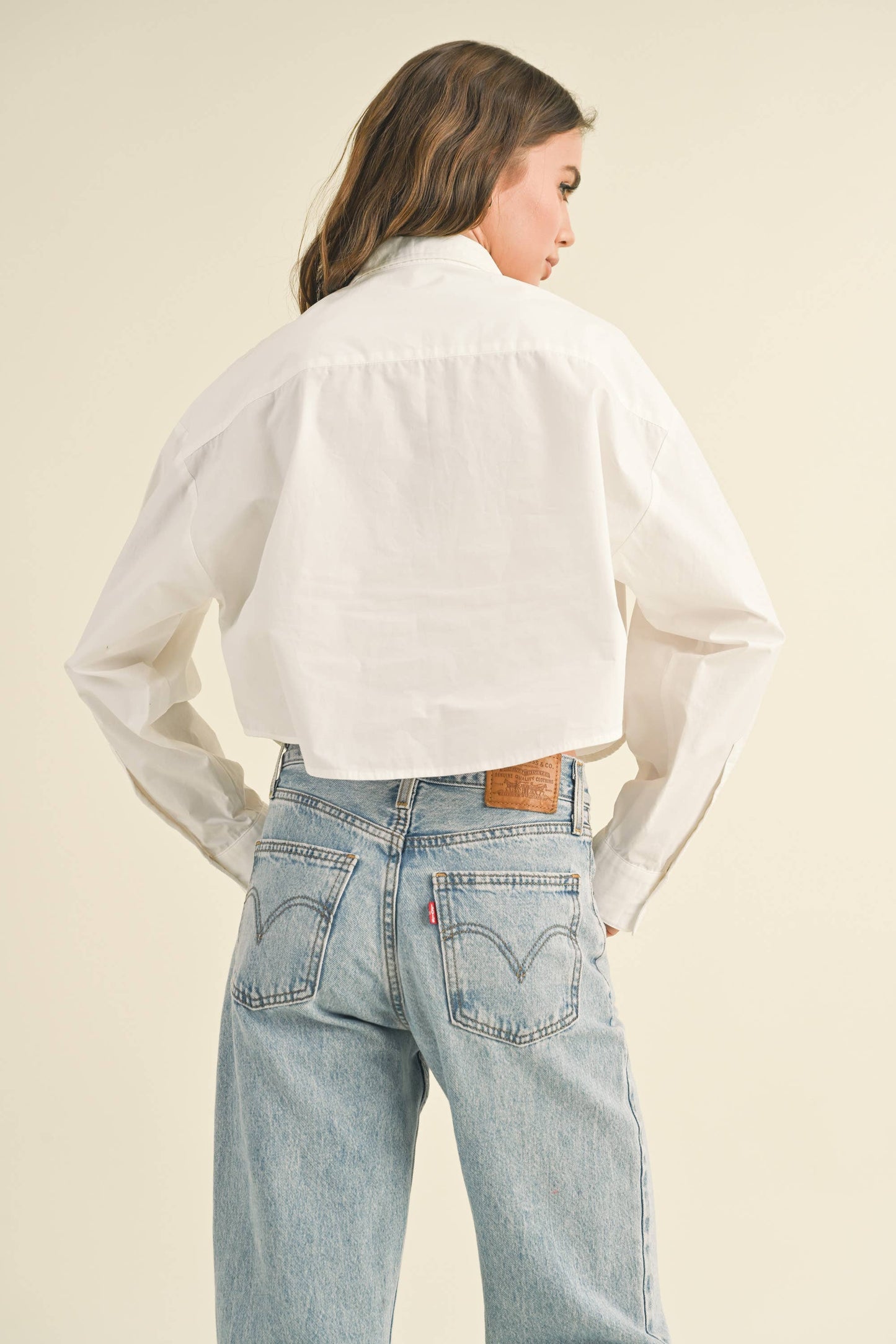 Cropped White Oxford