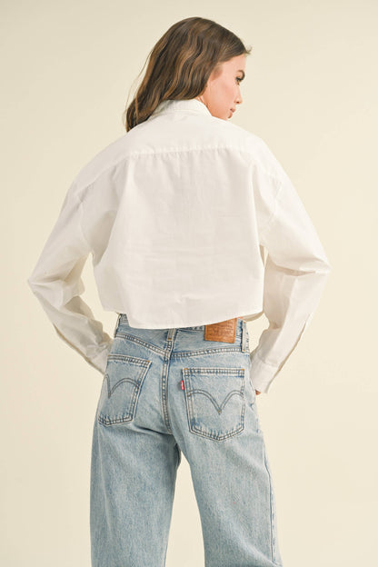 Cropped White Oxford