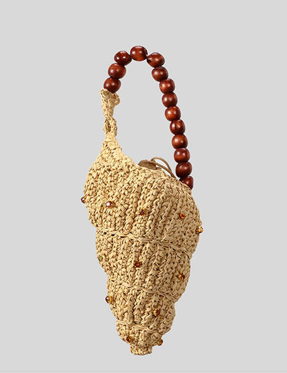 Raffia Seashell Mini Purse