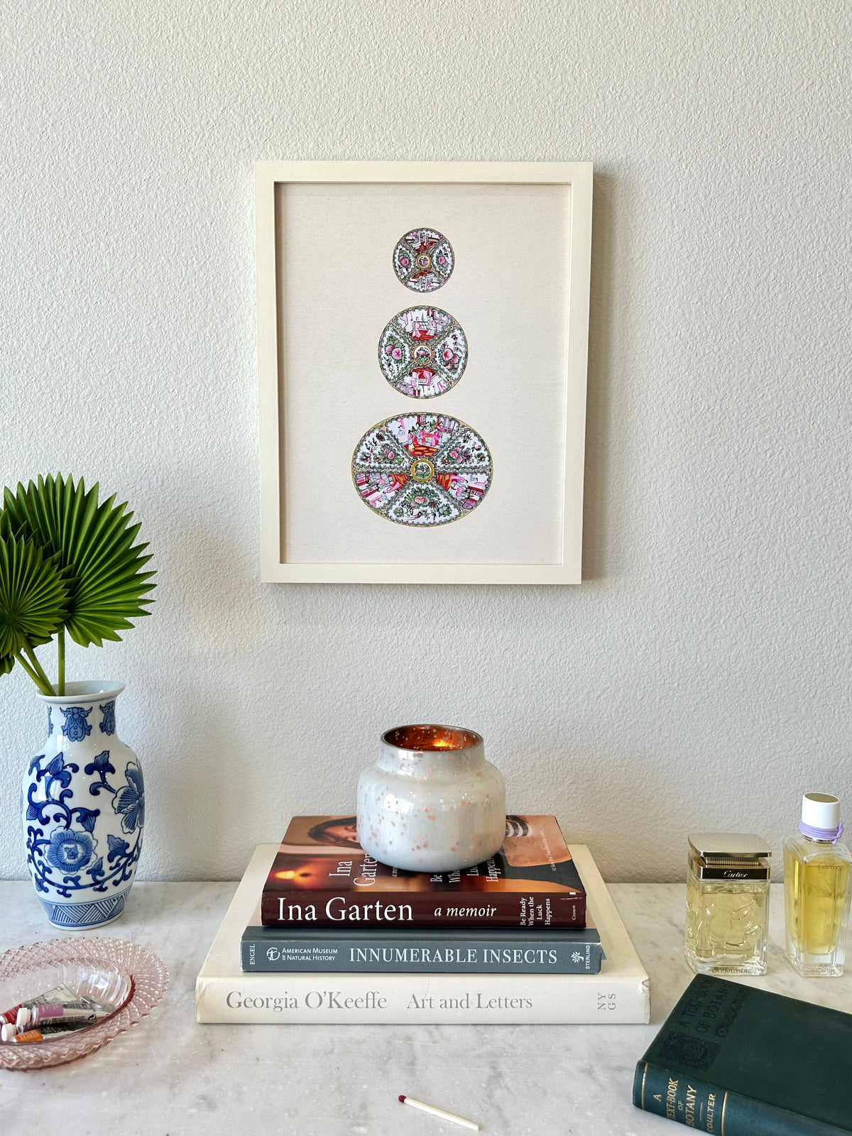 Chinoiserie Trio Watercolor Art Print Grandmillennial