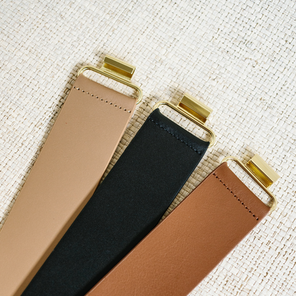 Black Genuine Leather Interchangeable Stretch Belt : 2