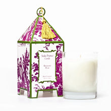 Load image into Gallery viewer, Rhubarb Pear Classic Toile Pagoda Box Candle
