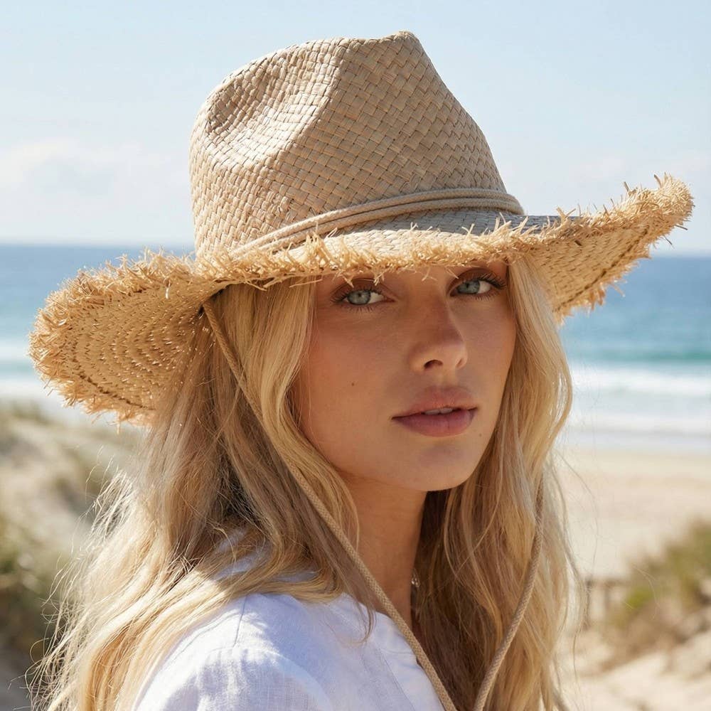 Straw Cowboy Hat - Raw Edge