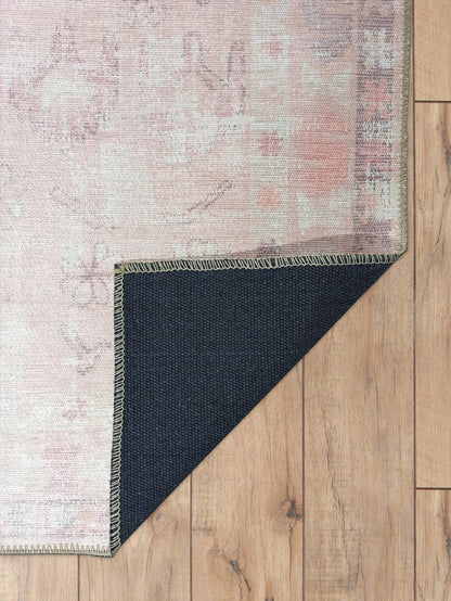 Leonie Pink Pale & Dusty Persian Vintage Rug: 5&#39;9x8&#39;9 ft 180x270cm