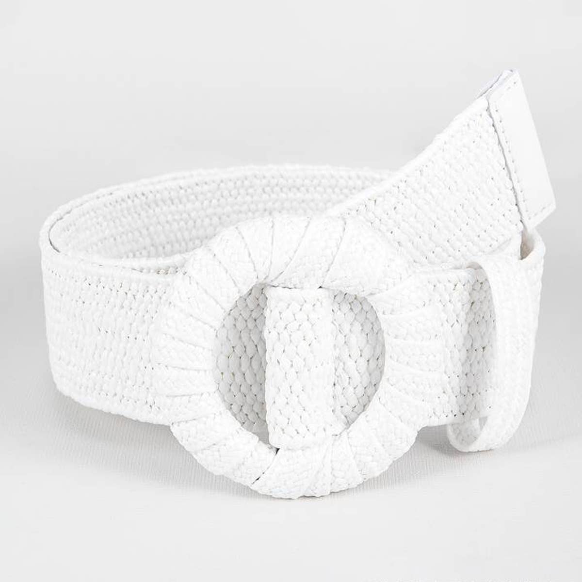 BEIGE BRAIDED ELASTIC BELT