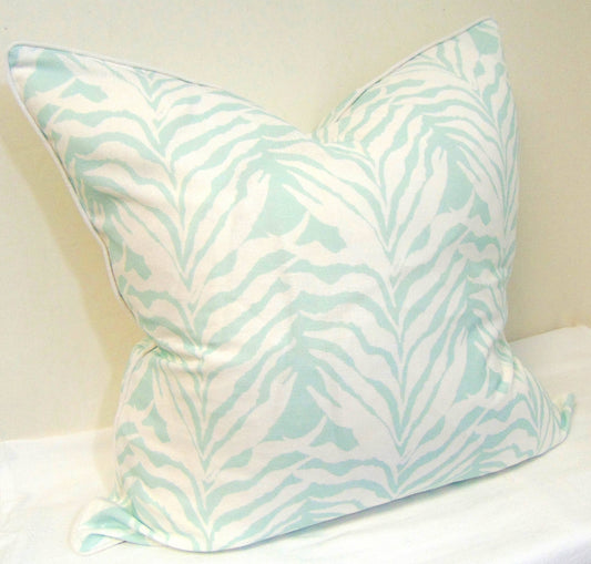 Light Blue Seaweed Stripe Pillow