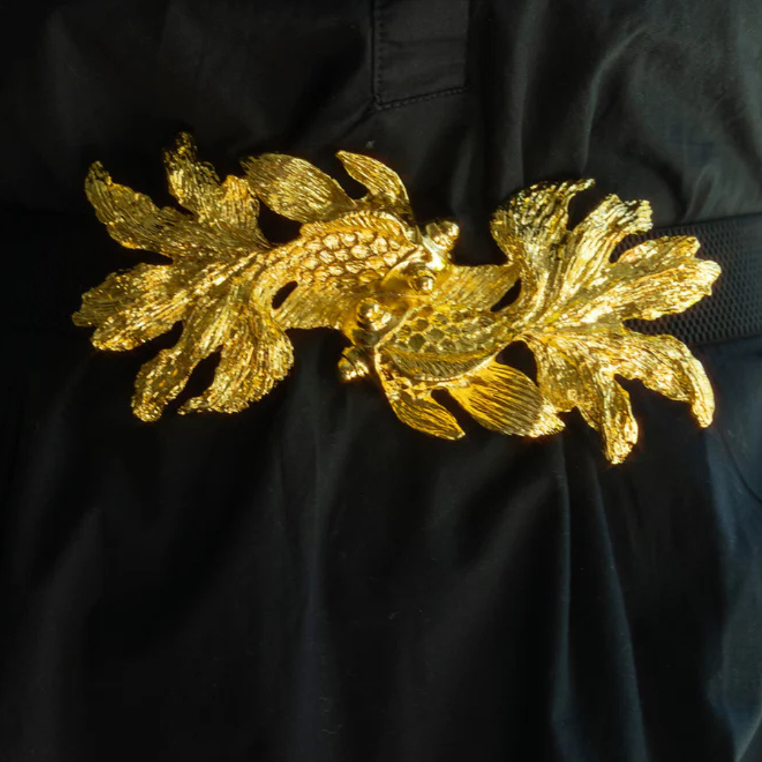 Gold Koi Fish Belt Buckle