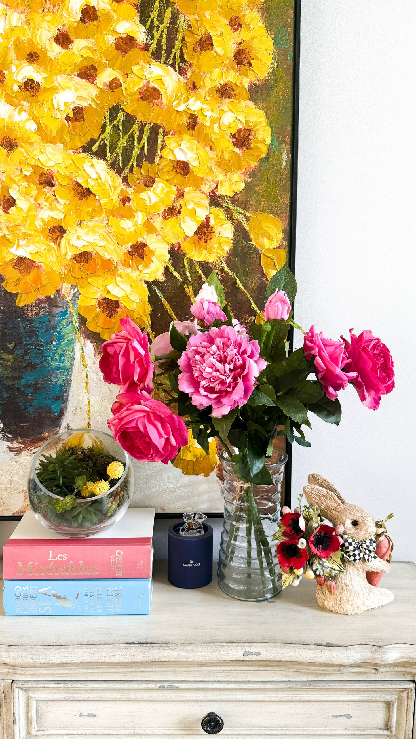 23.5"-Real Touch Moisturized Coating Peony Stem: Begonia Pink