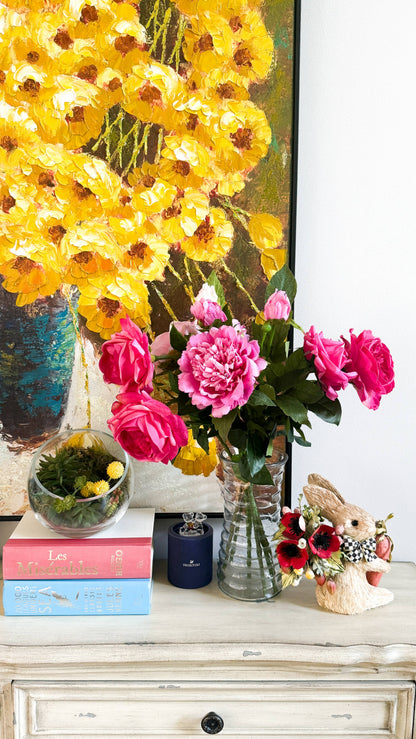 23.5"-Real Touch Moisturized Coating Peony Stem: Begonia Pink