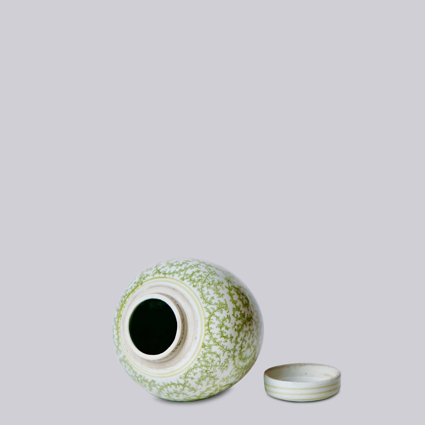 Green and White Porcelain Jar