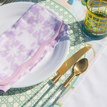 Load image into Gallery viewer, Mosaic Lavender Scalloped Dinner Napkins - Set of 4
