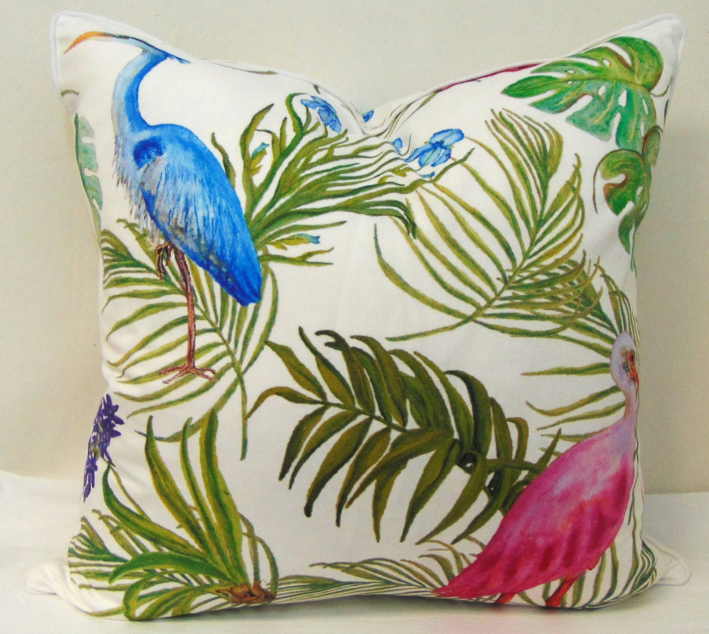 Watercolor Bird Paradise Pillow