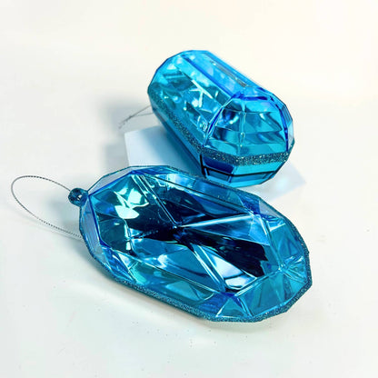 Turquoise Gem Ornament 5"