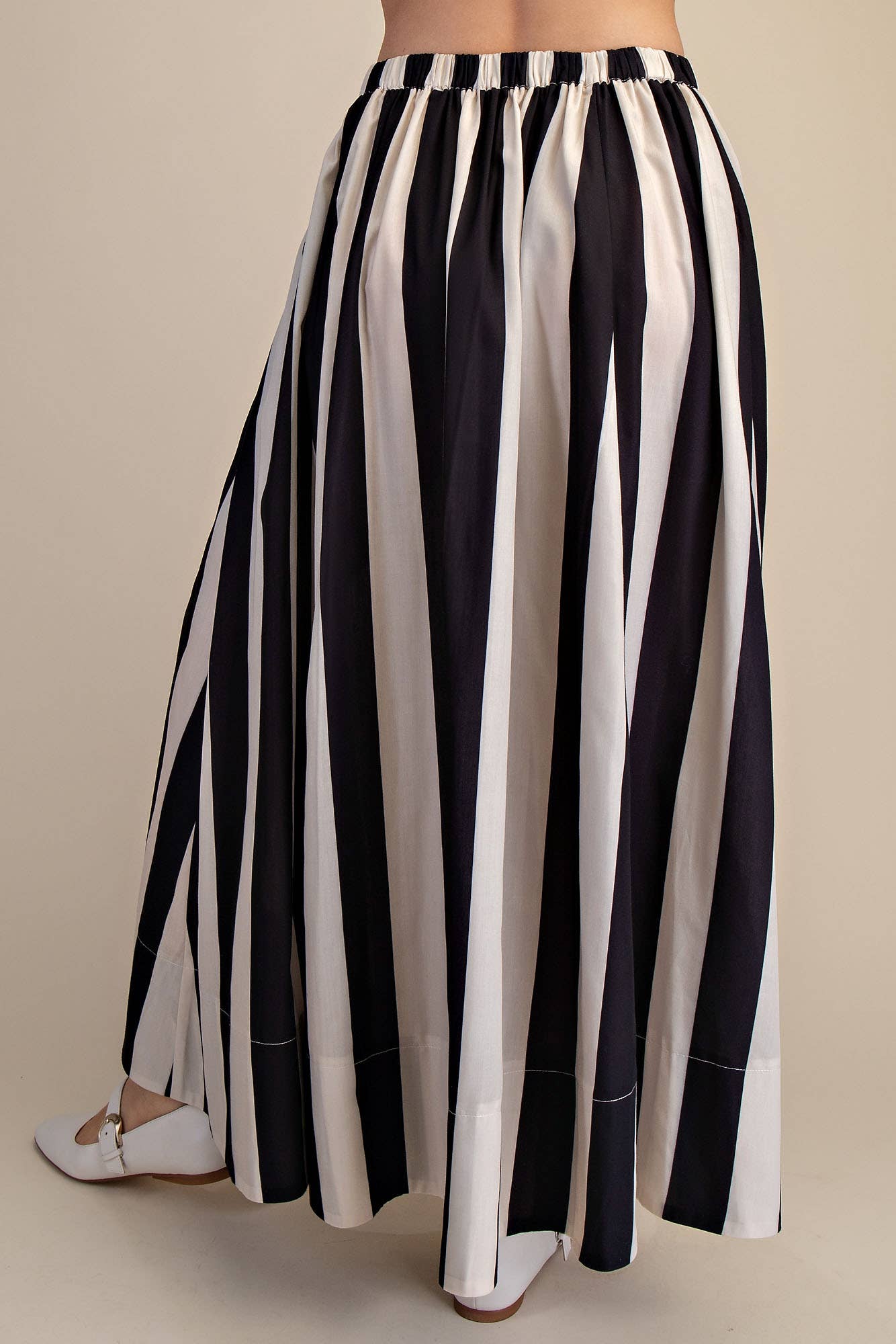 Black & White Striped Maxi Skirt