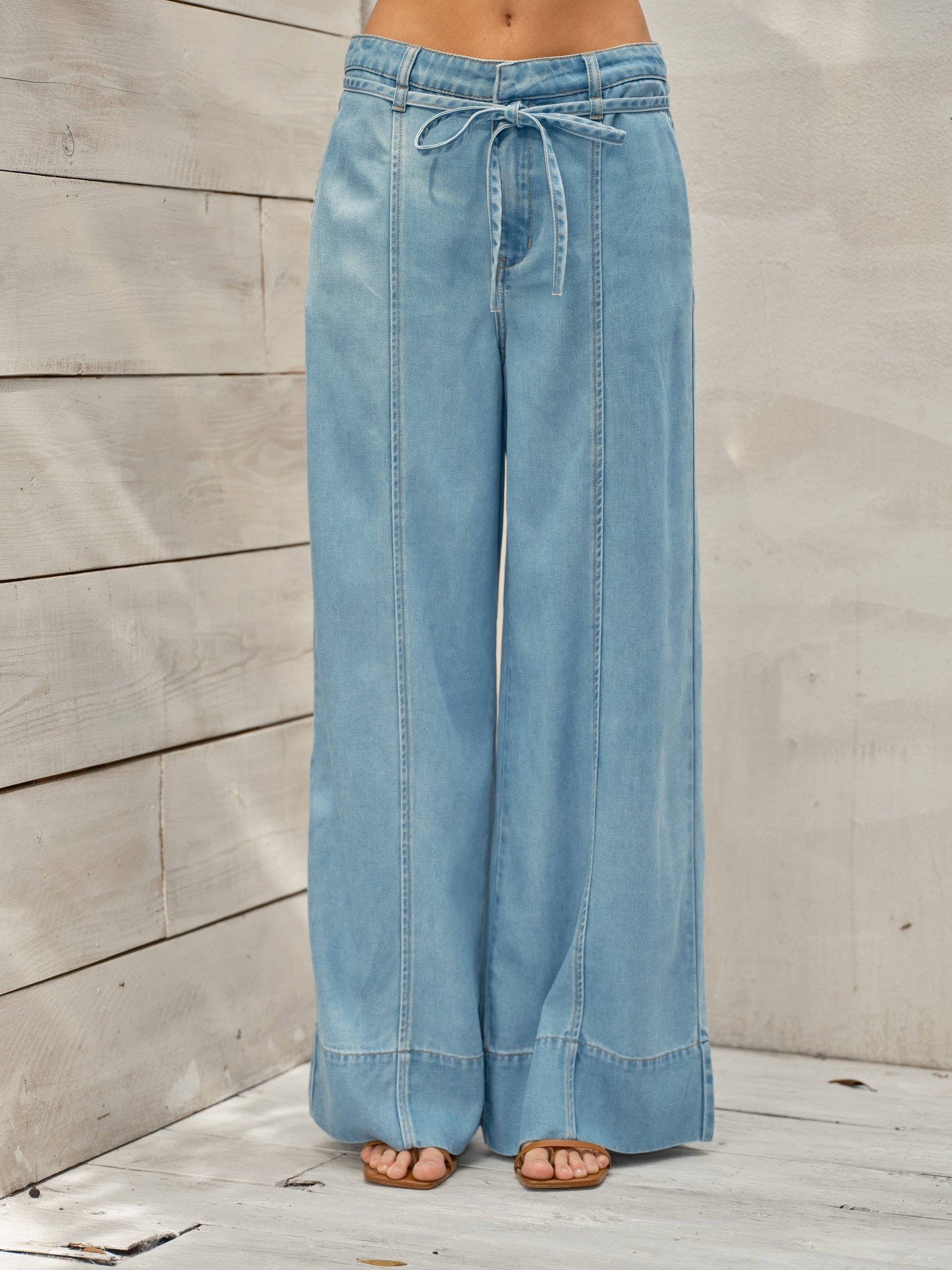 WIDE LEG DENIM PANTS