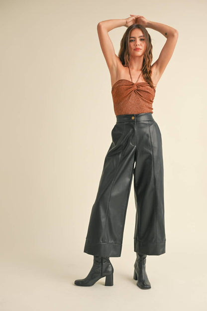 Vegan Leather Black Pants