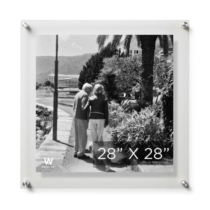 28x28" Modern UV-Grade Acrylic Floating Wall Frame: Gold
