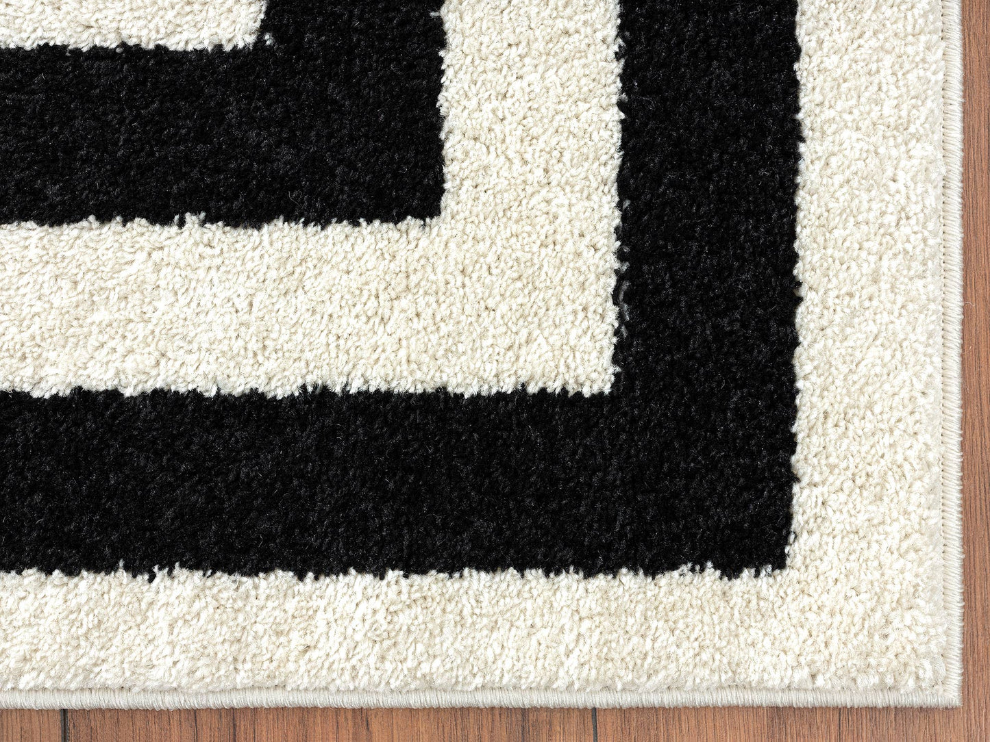 Abani Casa CAS120A -  Contemporary Black & Ivory Rectangular: 8'11" x 12'