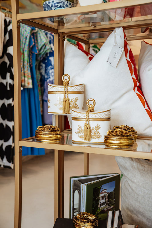 Gold & White Candle