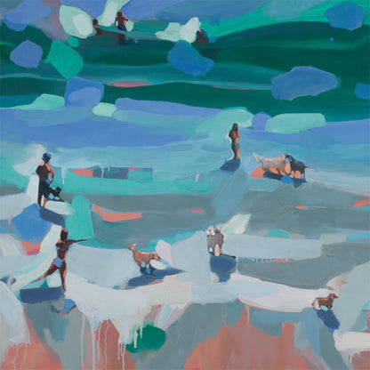 "Dog Meets Beach" 30" H x 30" W