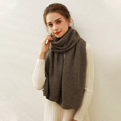 Solid Knit Faux Cashmere Scarf for Women_CWASC0334: Beige / (OS) 1