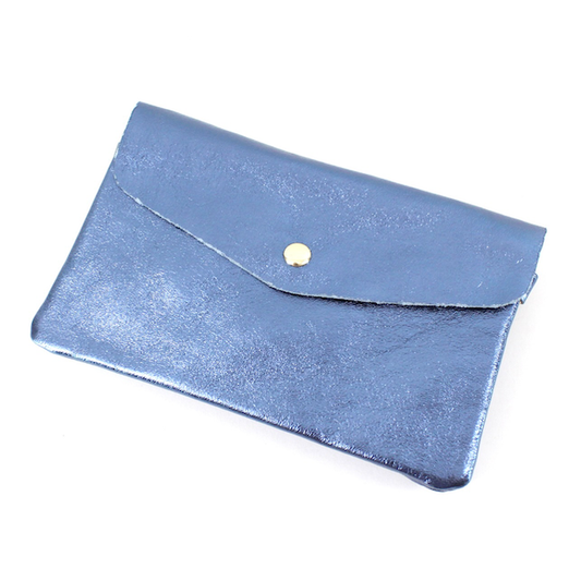 Blue Leather Crossbody Bag