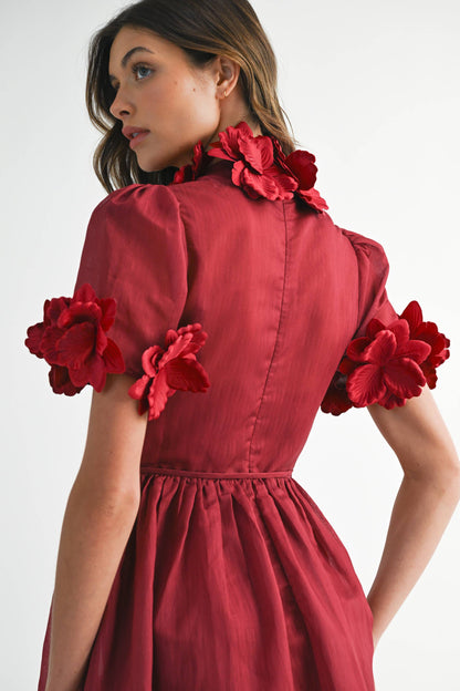 Black Floral Midi Dress