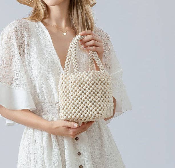 Ivory Beaded Handbag
