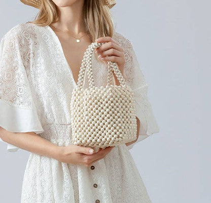 Ivory Beaded Handbag