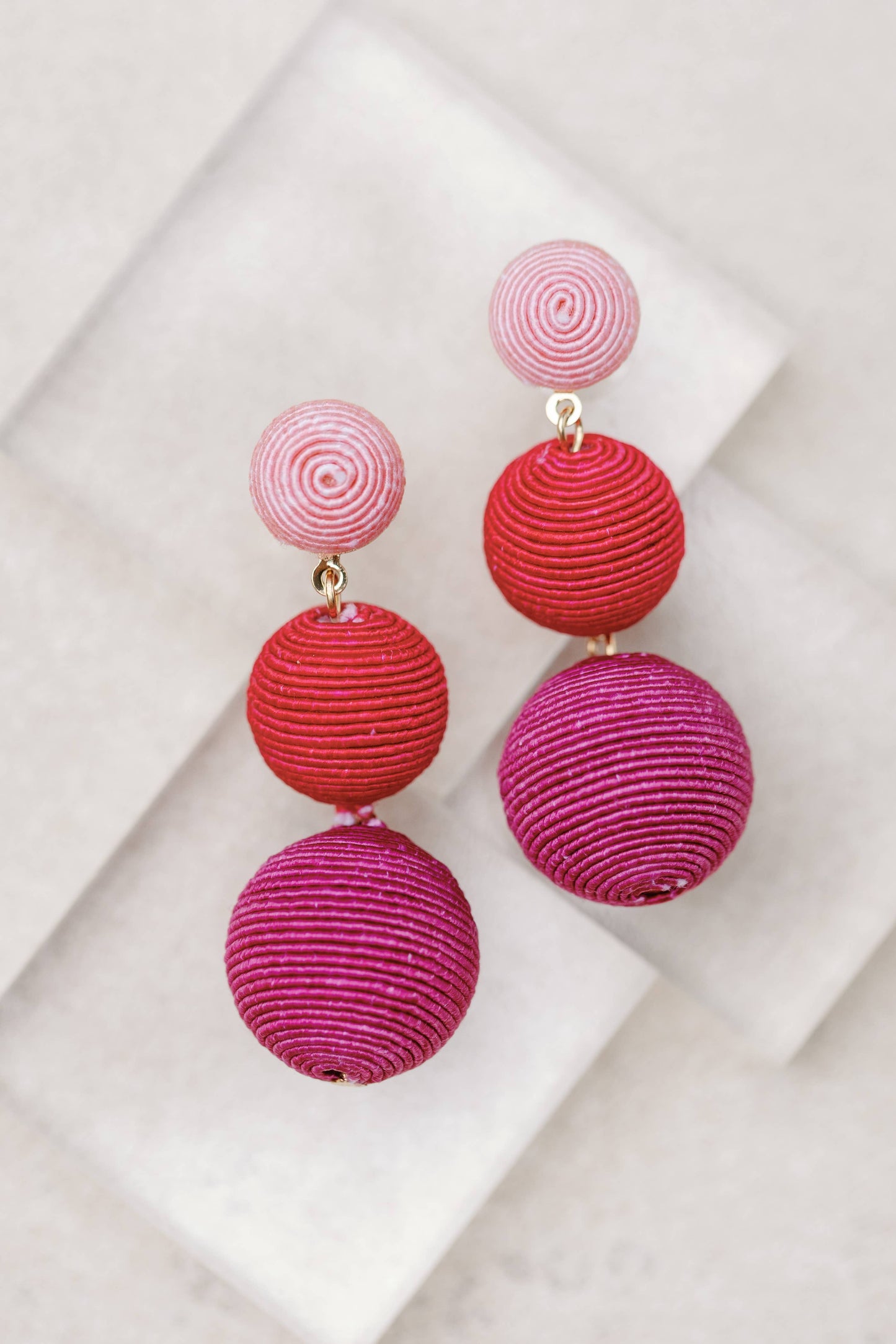 Pink, Red and Purple Holiday Earrings